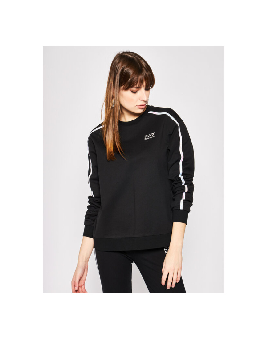 EA7 LOGO ROUND-NECKED SWEATER 