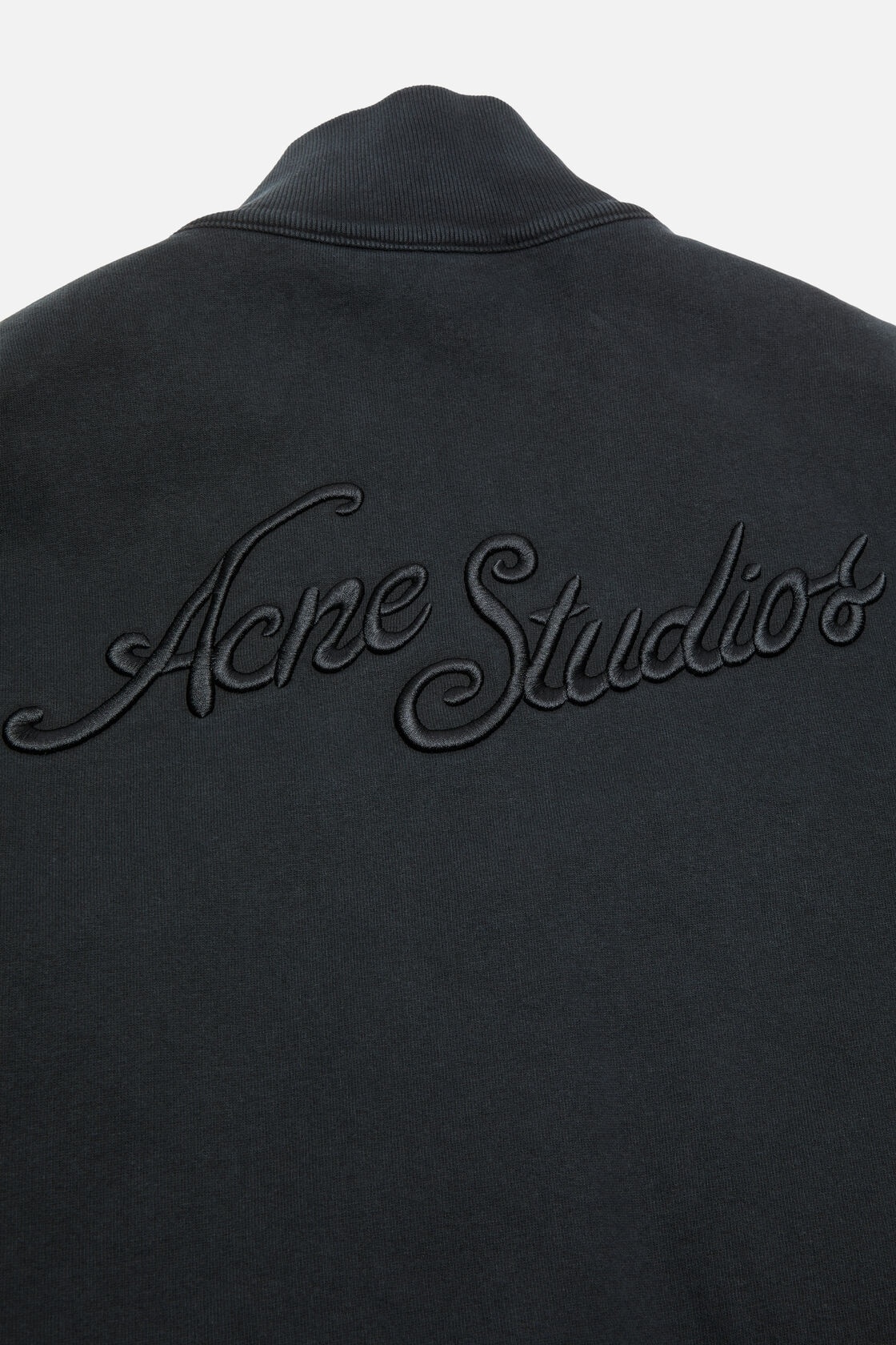 Acne Studios Mock-neck Zip-up Sweatshirt In Black