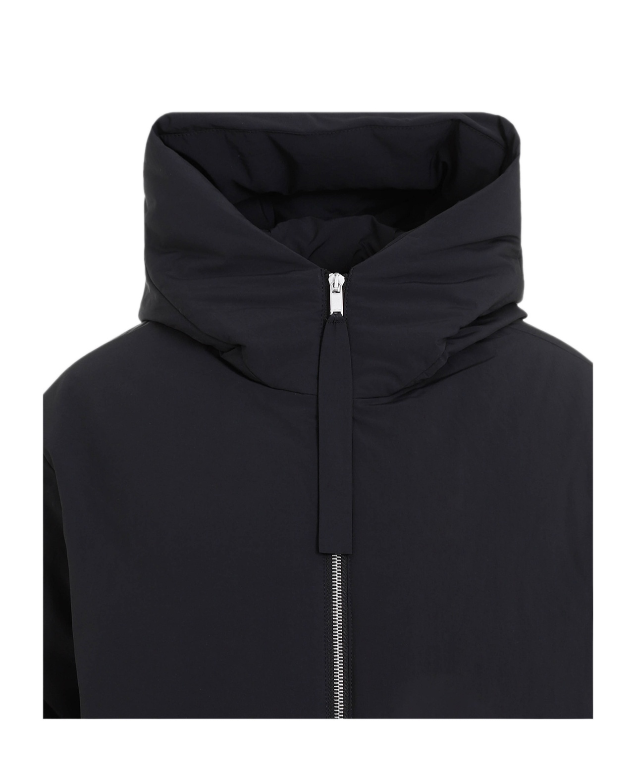 Jil Sander Boxy Fit Down Jacket W/hood In Black