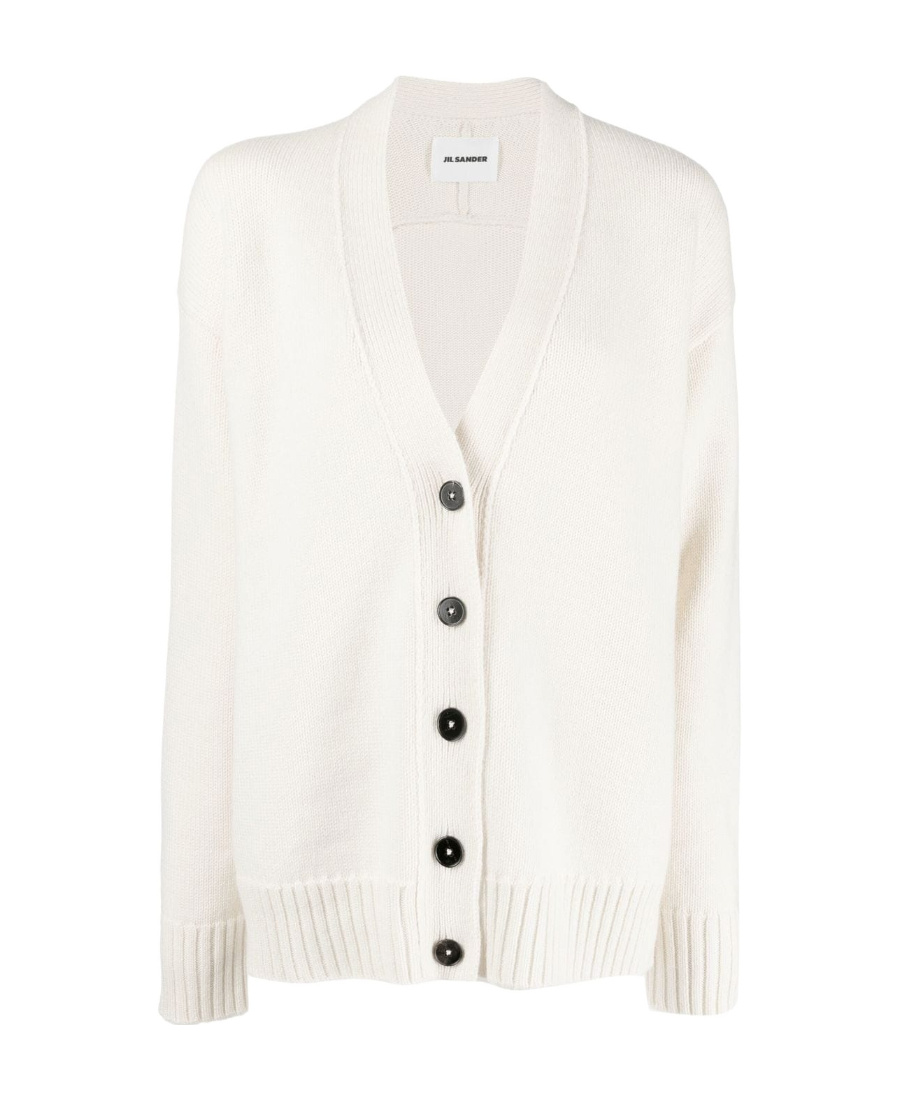 Jil Sander Button-up Knitted Cardigan In White