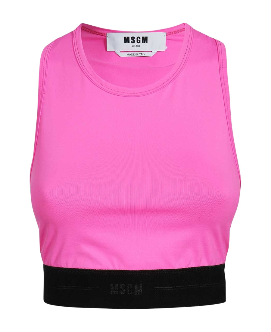 Msgm Logo Vest In Pink