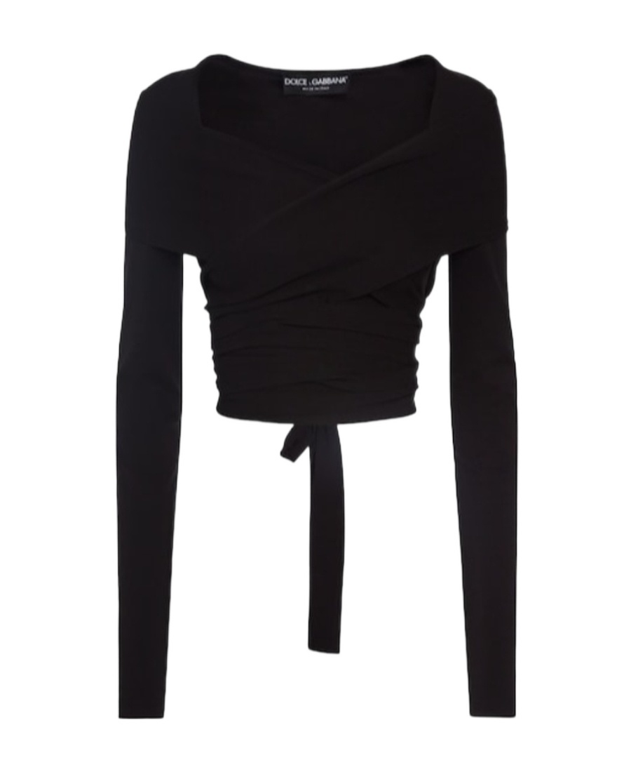 Dolce & Gabbana Stretch Jersey Punto Milano Wrap Top