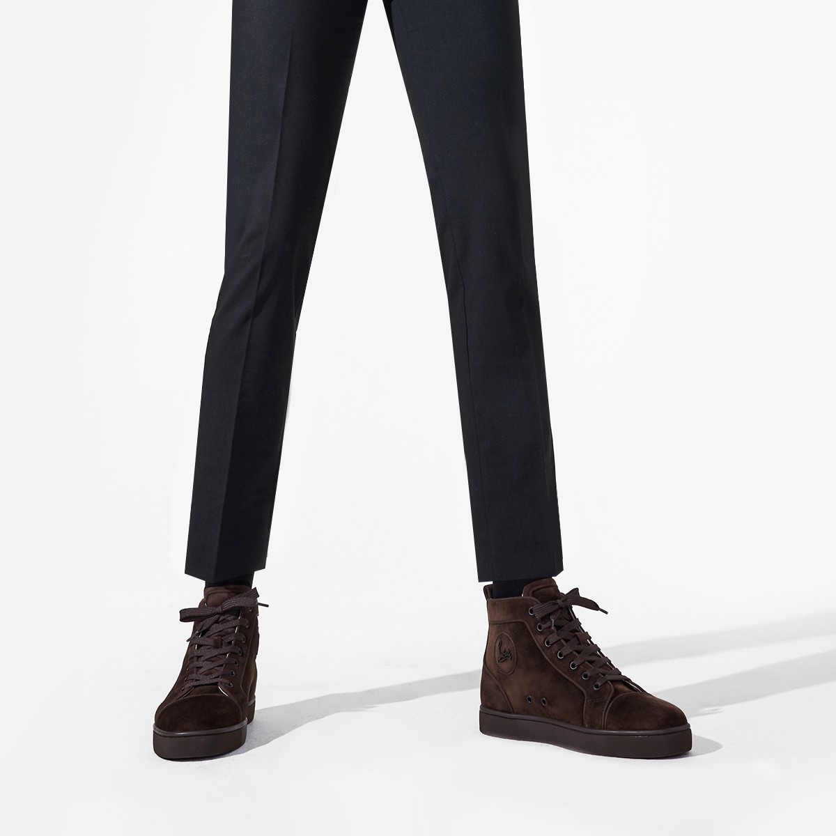 Christian Louboutin High Lace-up Casual Sneakers In Brown