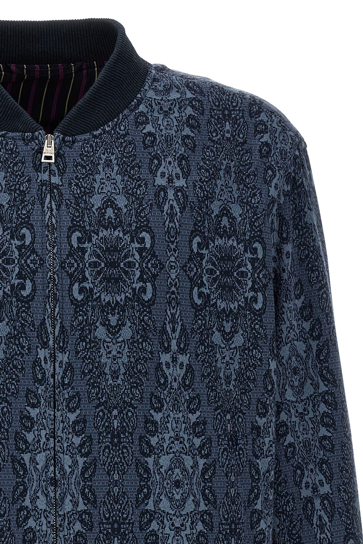 Etro Jacquard Bomber Jacket Casual Jackets And Parka In Black