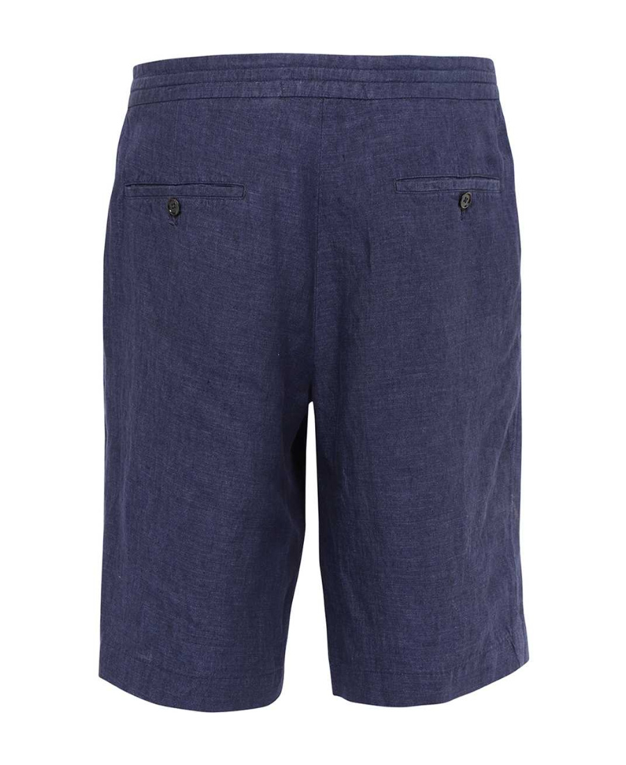 Zegna Linen Chino Shorts In Blue