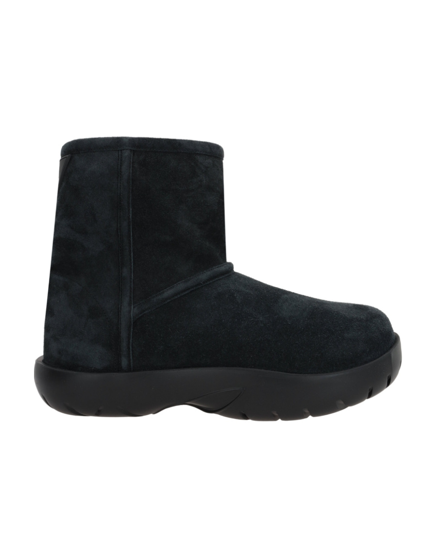 Bottega Veneta Snap Suede Ankle Boots In Black