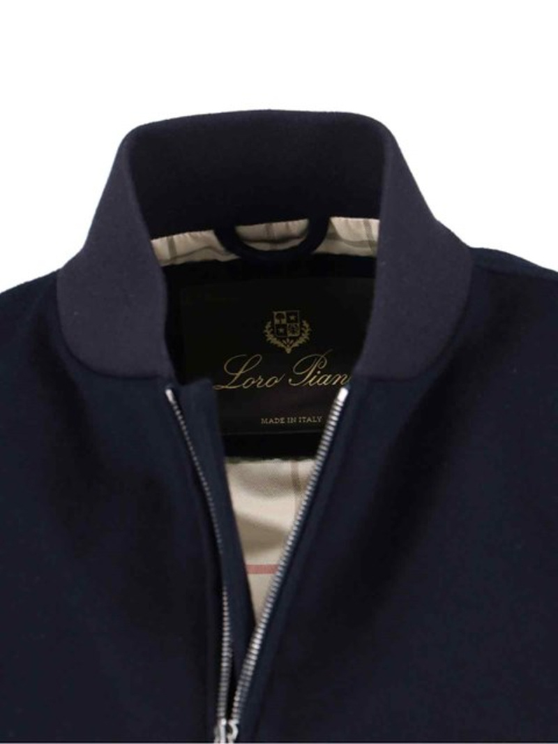 Loro Piana Cashmere Zip Bomber Jacket In Black