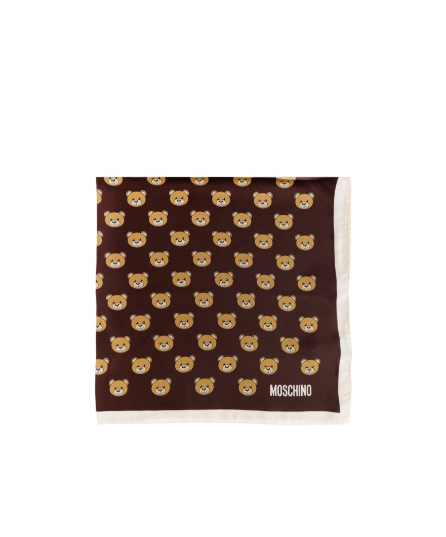 Moschino Pattern Scarf In Brown