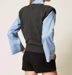 Twinset Padded-shoulder Vest In Black