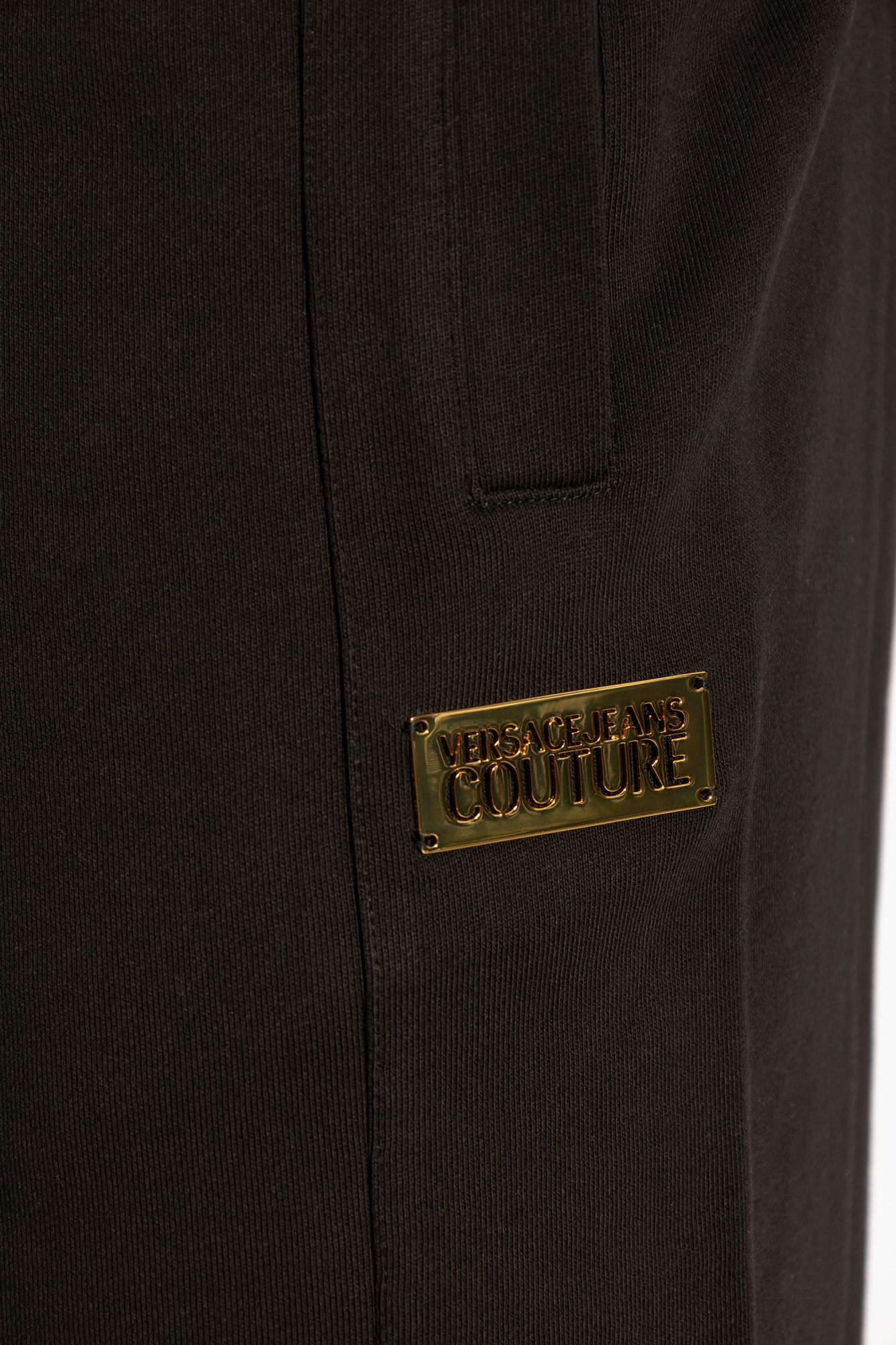 Versace Jeans Logo-plaque Track Shorts In Black