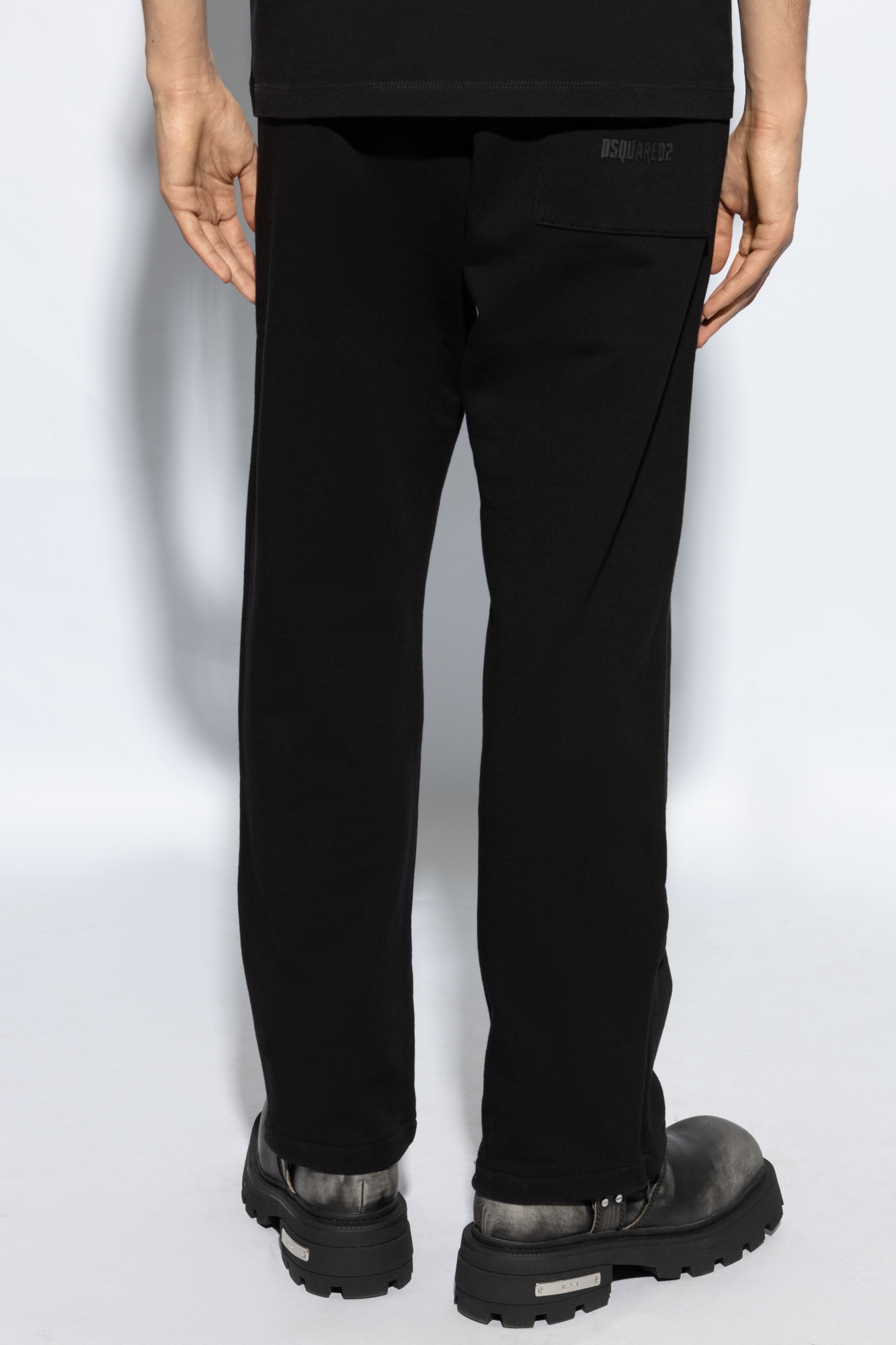 Dsquared2 Logo-print Cotton Track Pants In Black