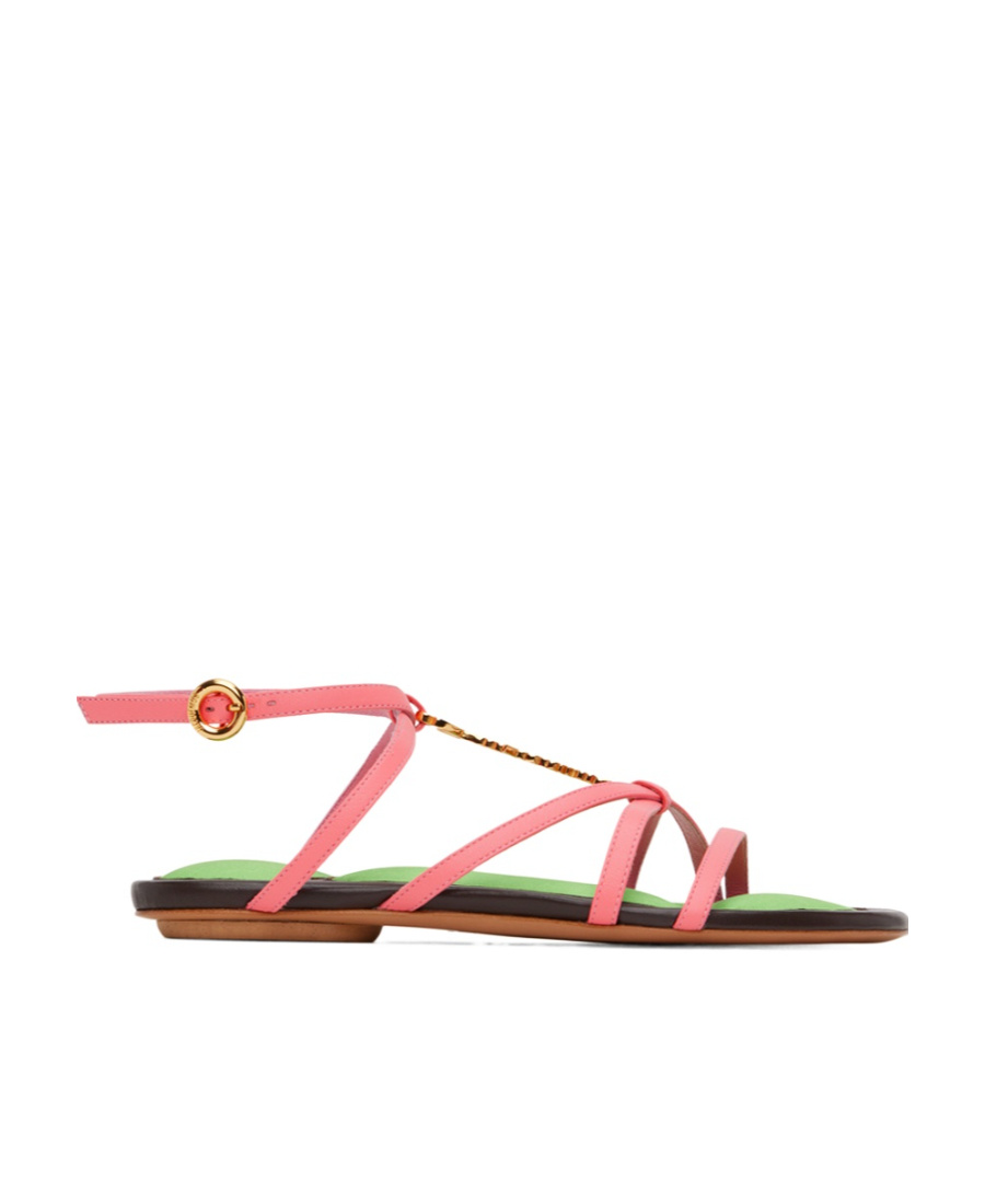Jacquemus Pralu Strappy Flat Sandals In Pink