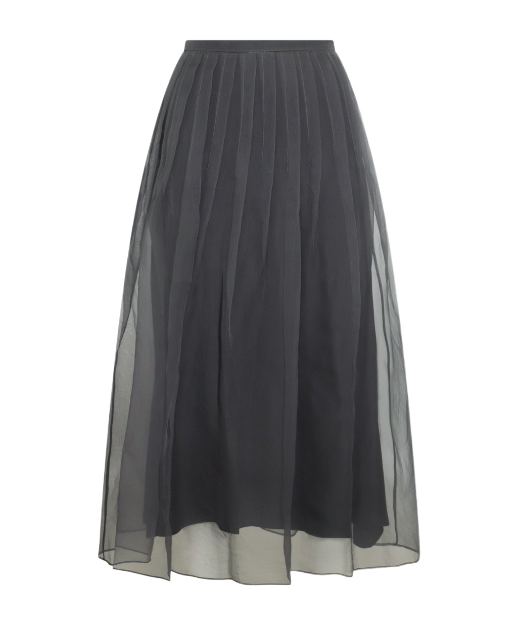Brunello Cucinelli Pleated Mid-length Skirt In Black