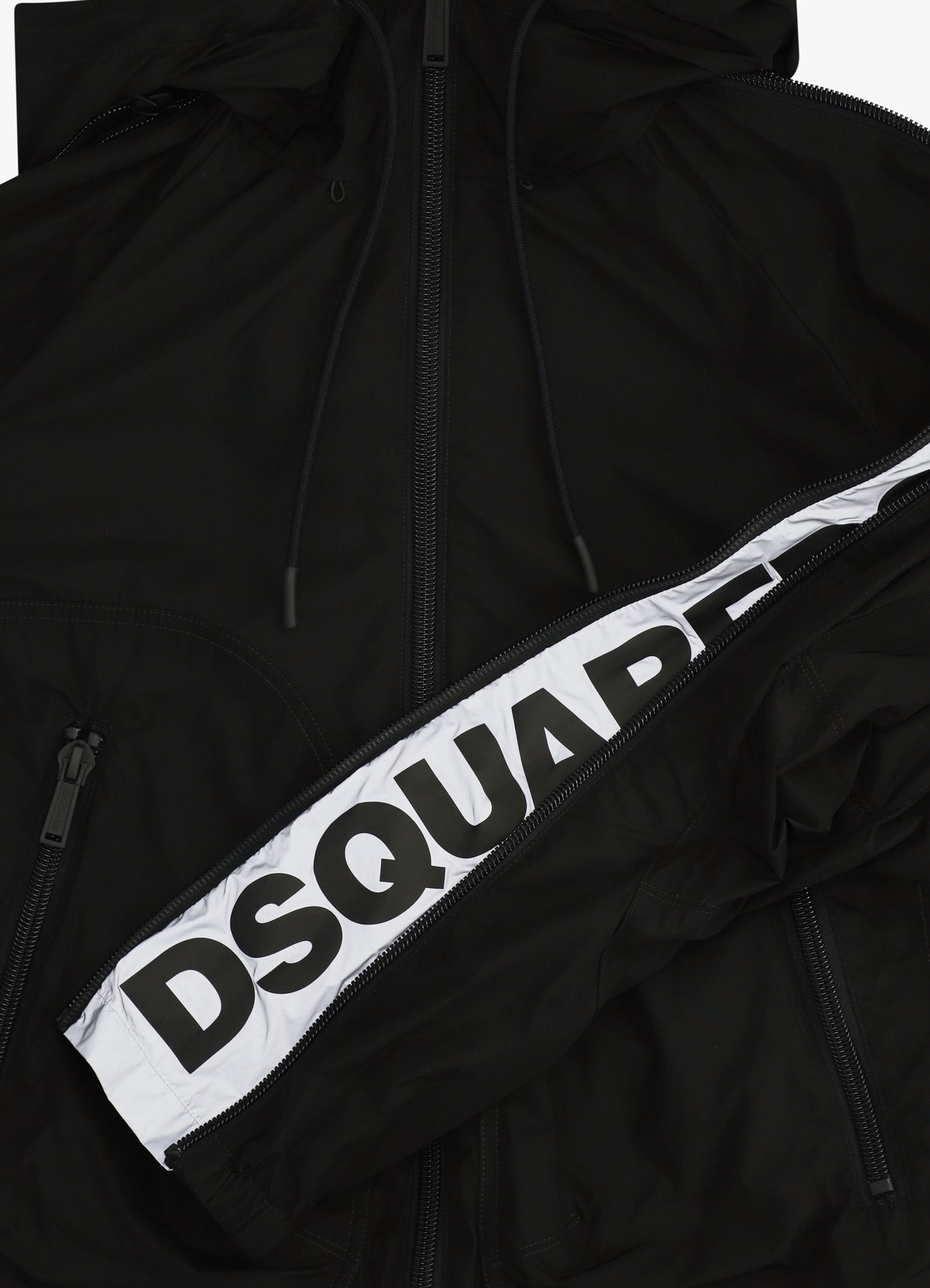 Shop Dsquared2 Zipped-sleeves Hooded Jacket In Black