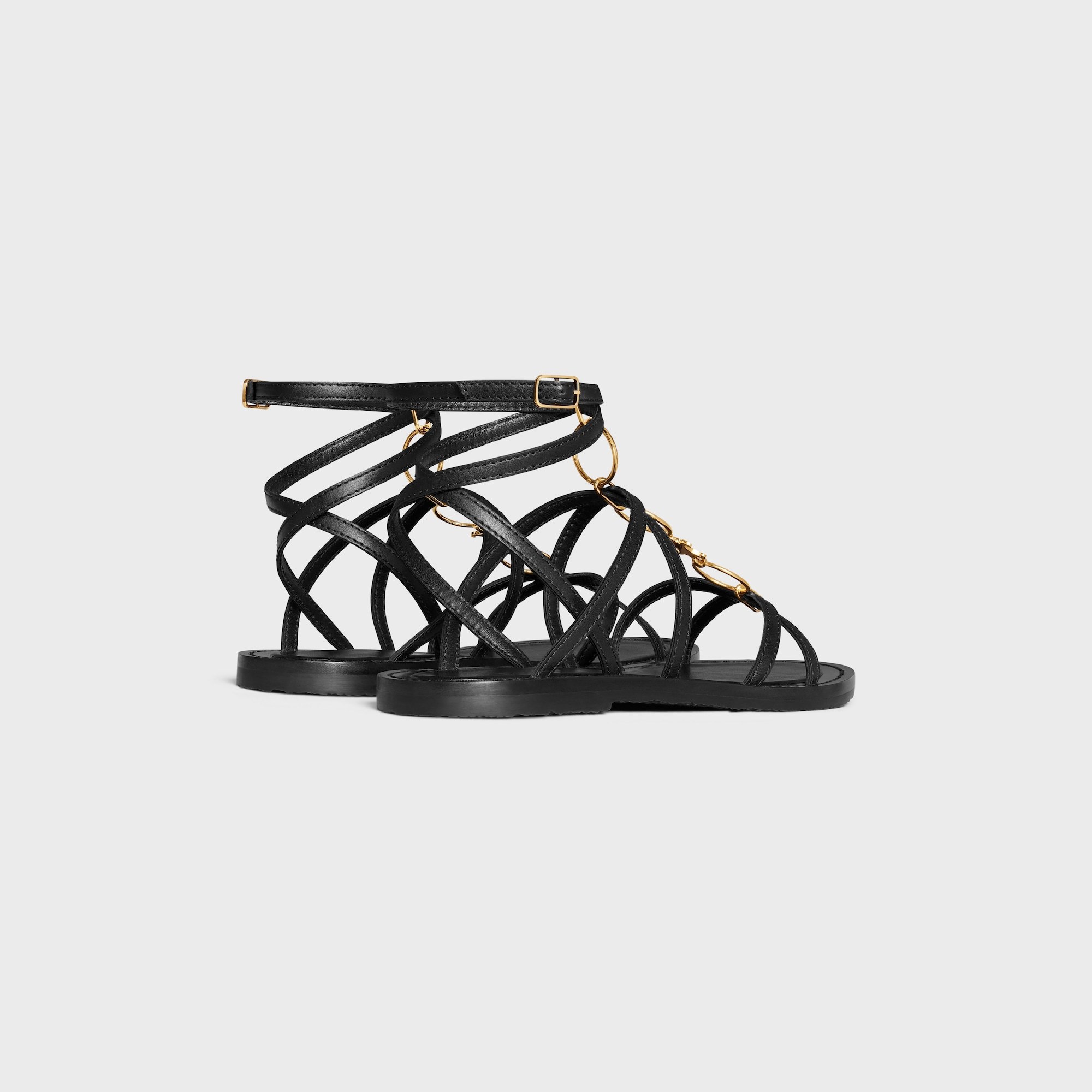 Celine Black Lympia Strappy Sandal