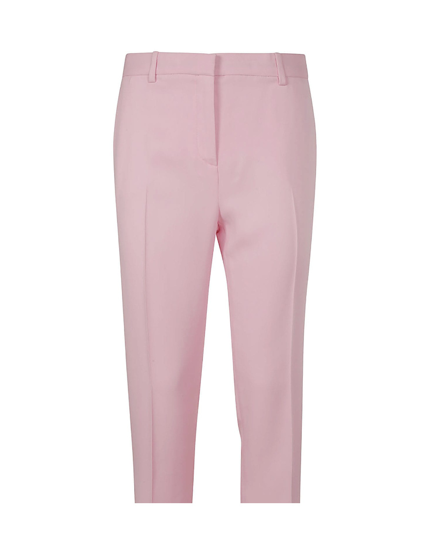 Versace Medusa Stretch Virgin Wool Ankle Trousers In Pink
