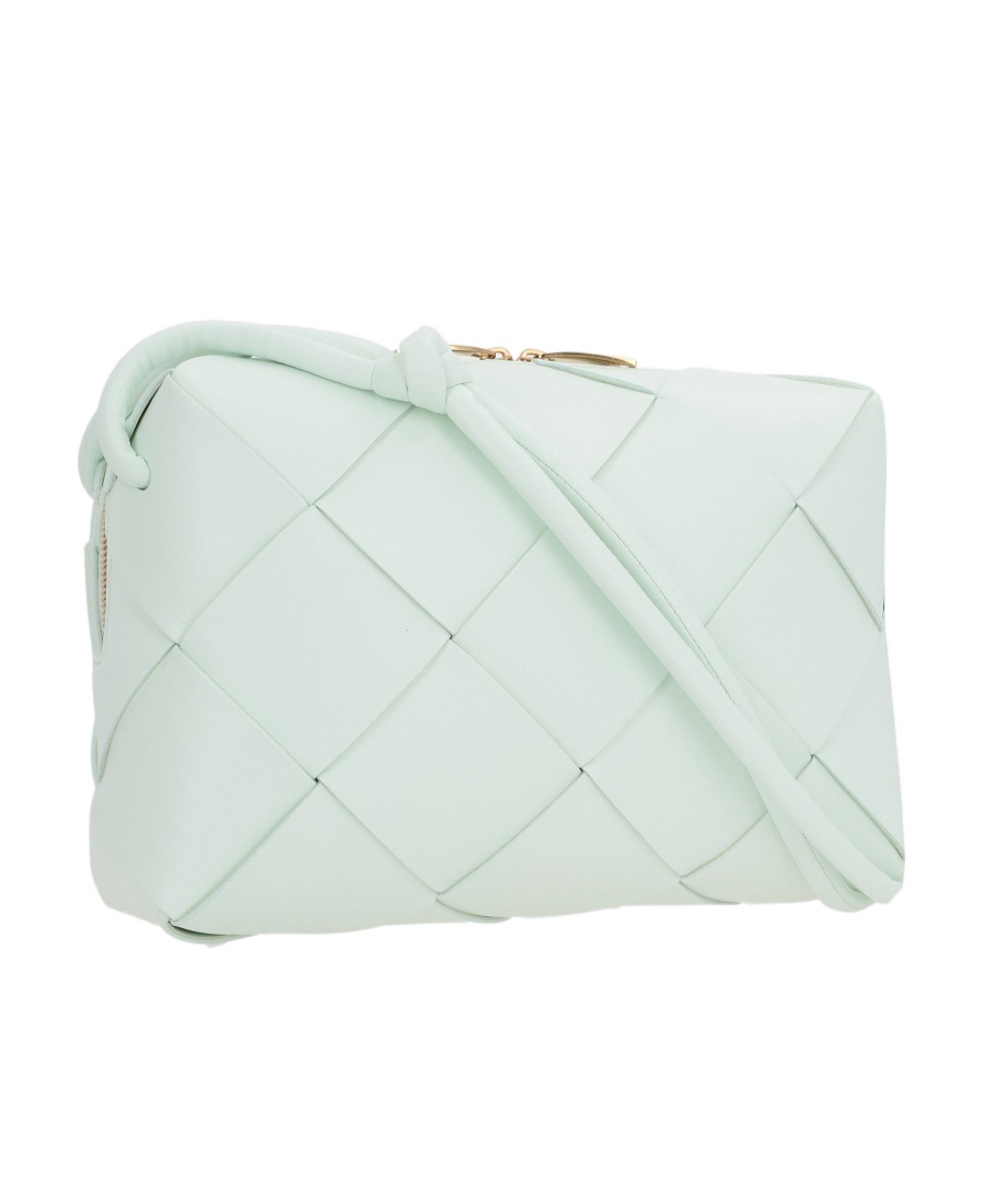 Bottega Veneta Small Cassette Leather Crossbody Bag In White