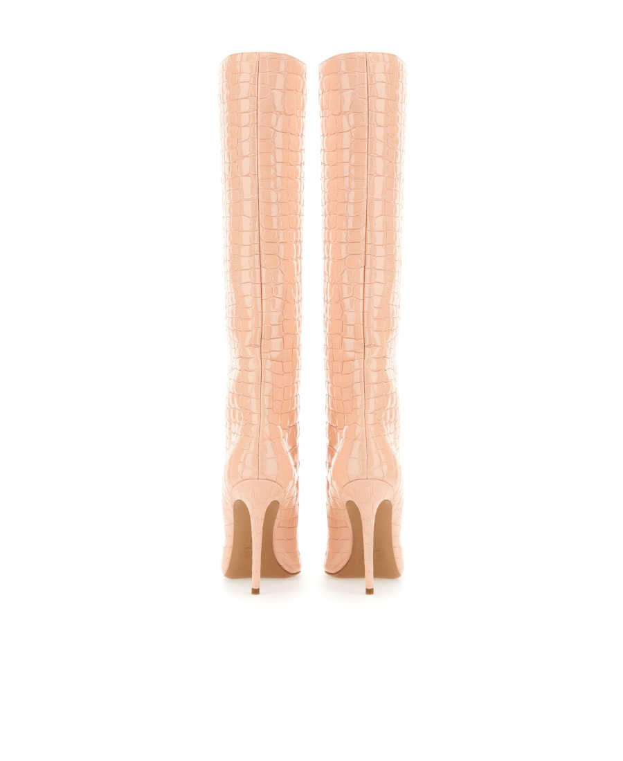 Paris Texas 120mm Crocodile-embossed Leather Boots In Nude