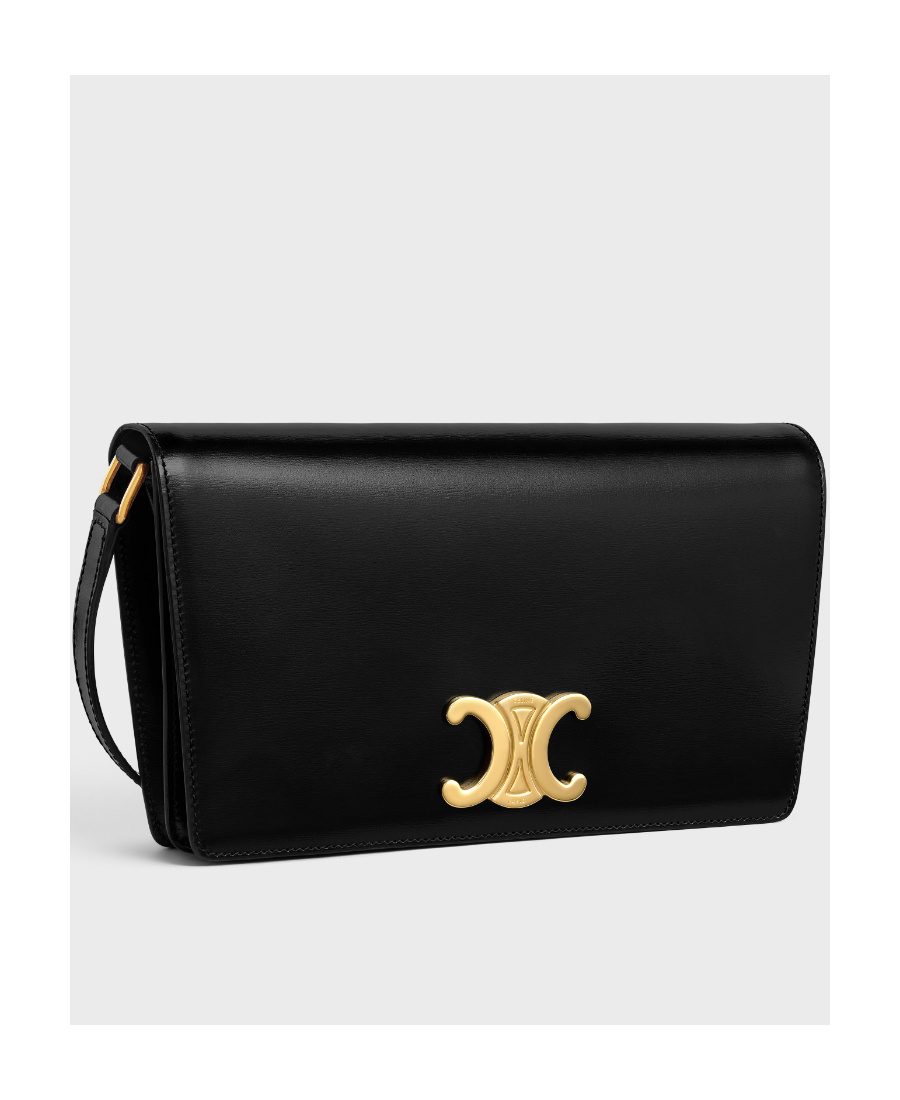 Celine Trapeze Triomphe Shoulder Bag In Black