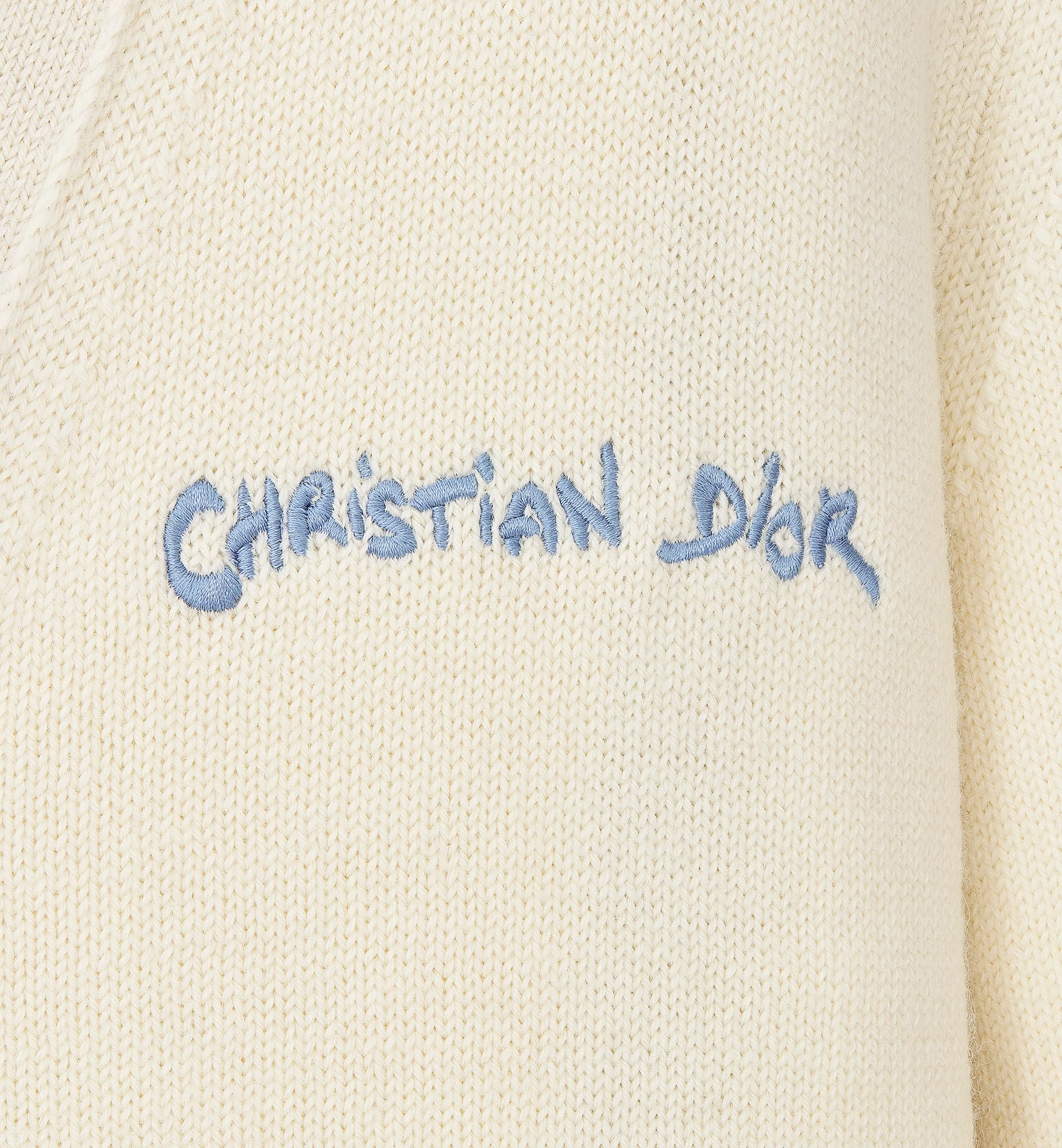 Dior V-neck Wool Cardigan In Nude