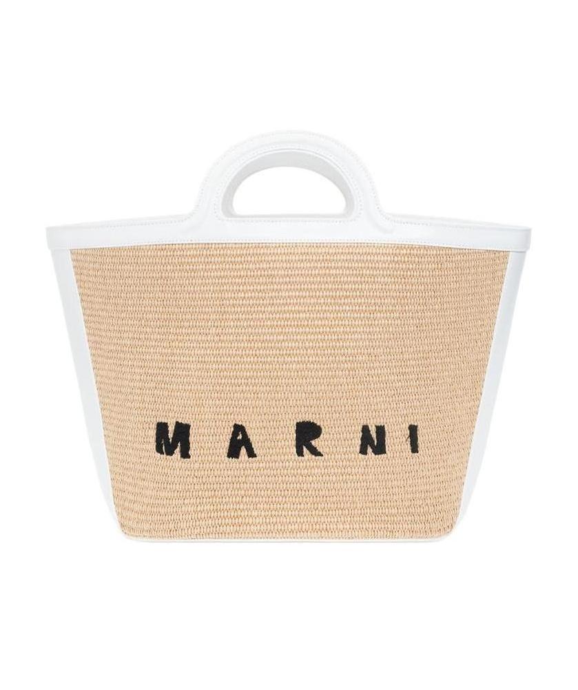 Marni Logo-print Tote Bag In Nude