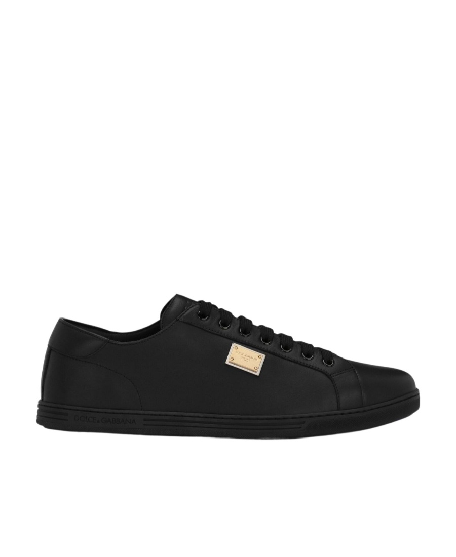 Dolce & Gabbana Low Sneakers In Black Leather In Black
