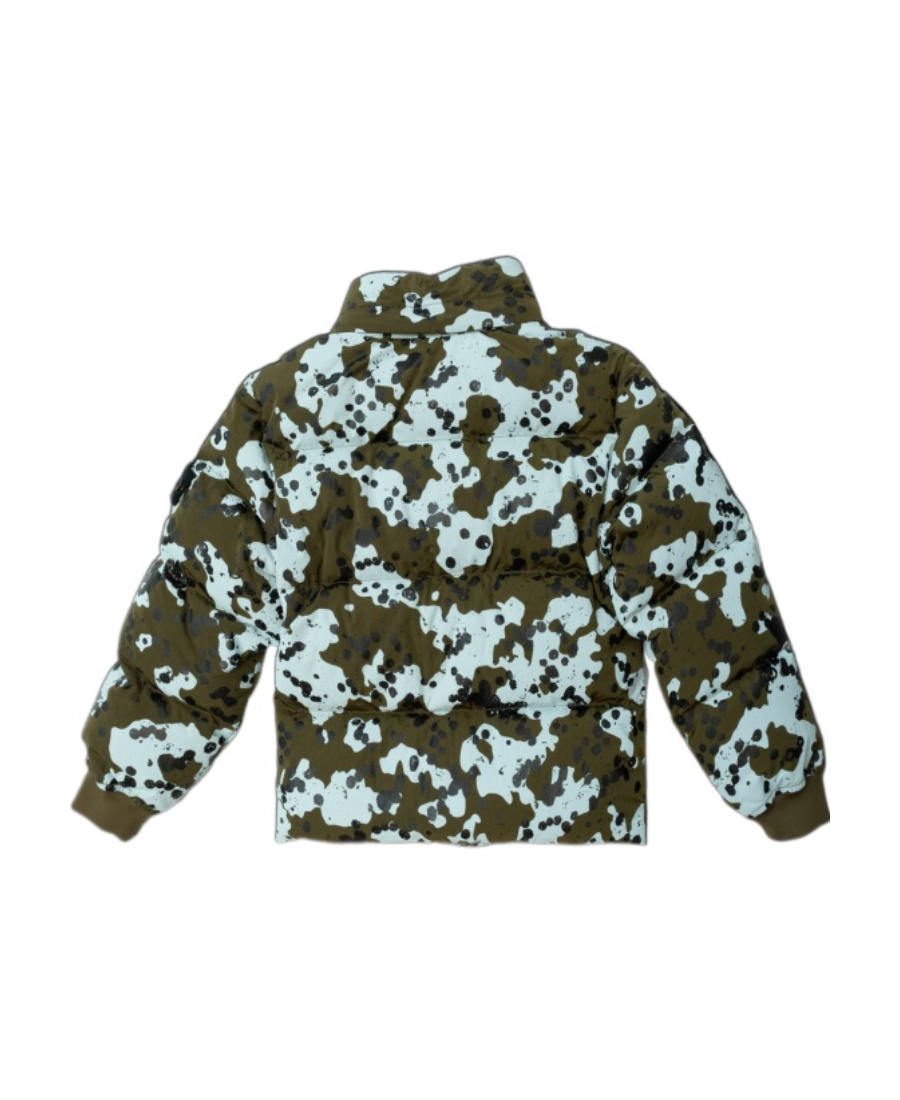 Stone Island Compass-motif Abstract-pattern Print Jacket In Green