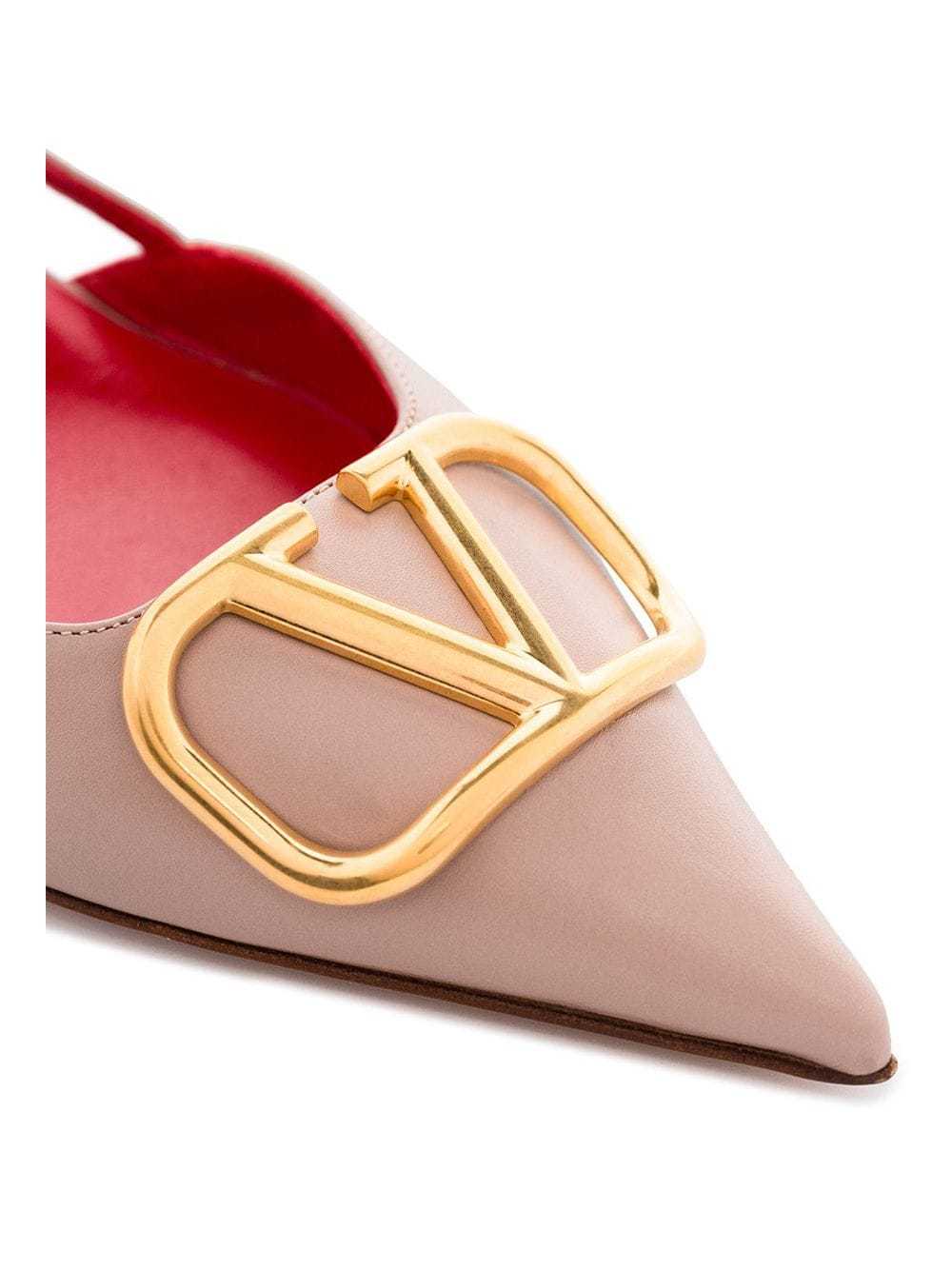 Shop Valentino Vlogo Signature Calfskin Slingback Pump 40mm In Nude
