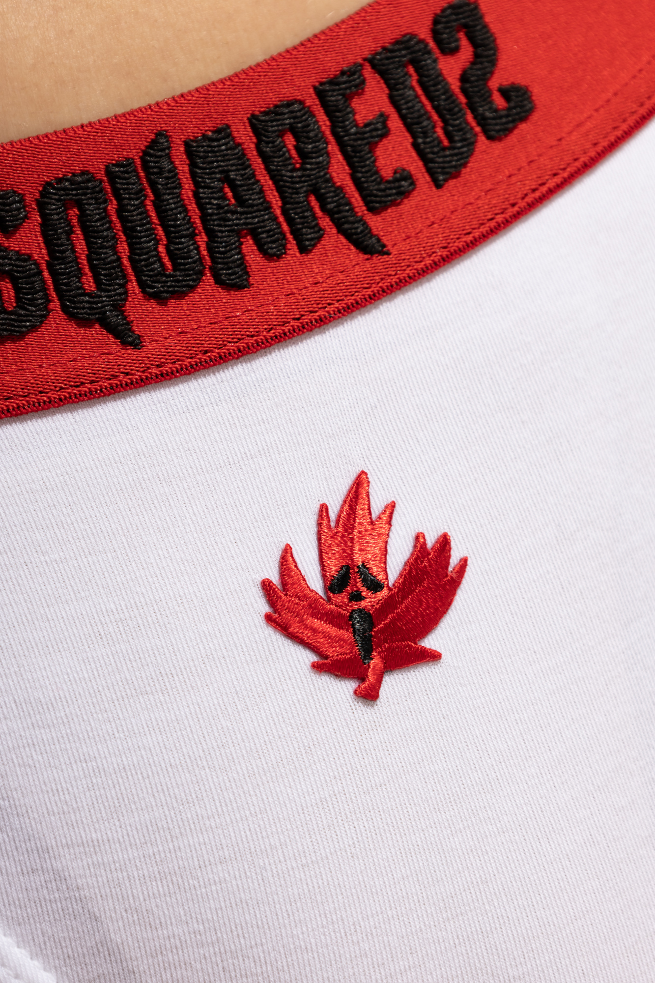 Dsquared2 Maple Leaf-embroidered Briefs In White