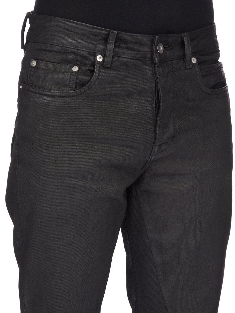 Rick Owens Drkshdw Denim Trousers With Belt Loops In Black