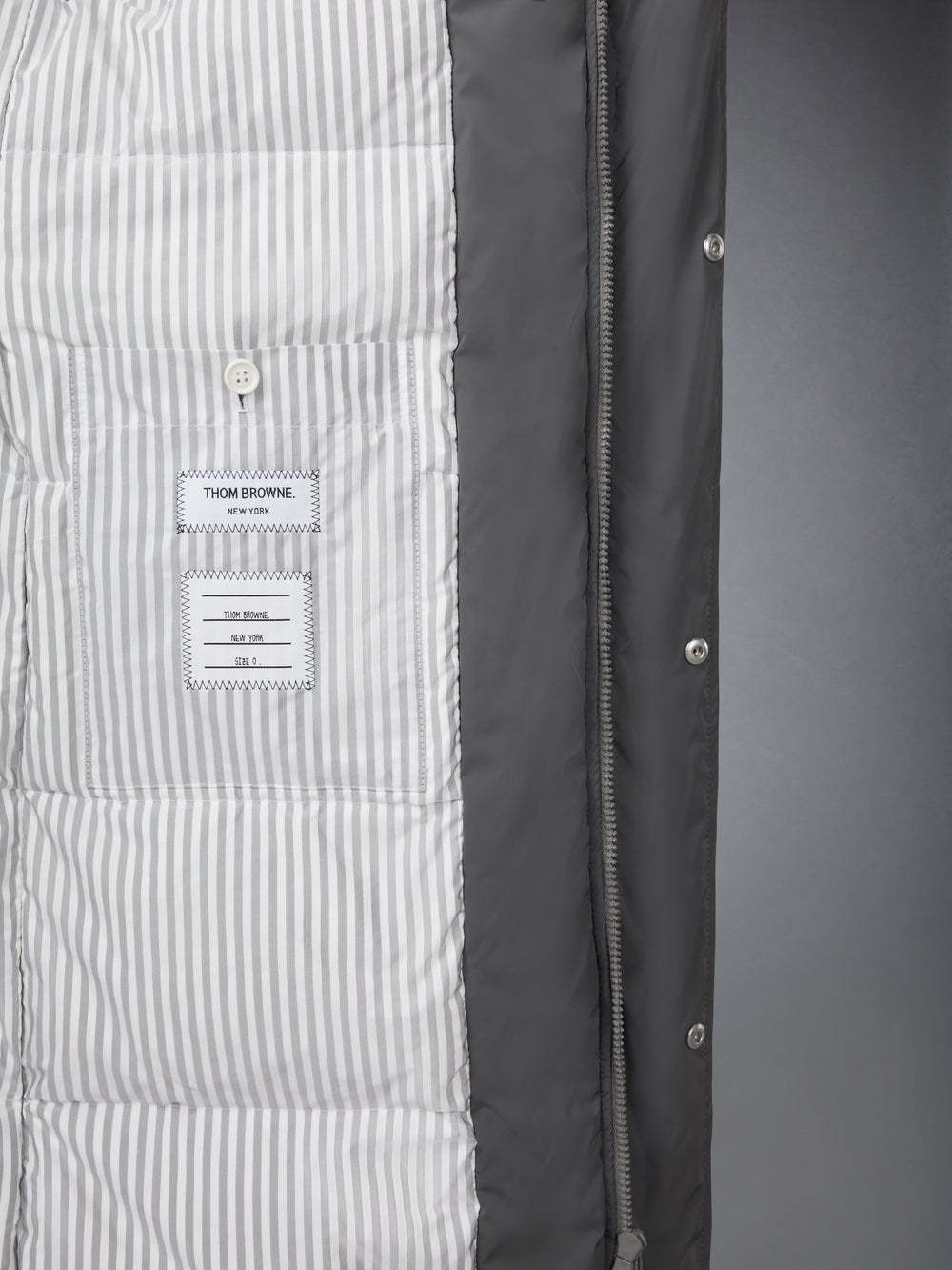 Thom Browne Poly Twill 4-bar Hooded Down Parka With Belt Clothing In Gray