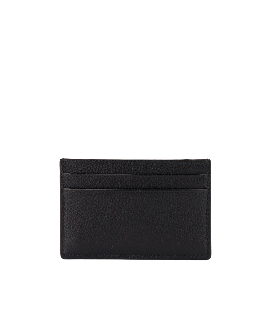 Alexander Mcqueen Graffiti Pebbled-leather Cardholder In Black
