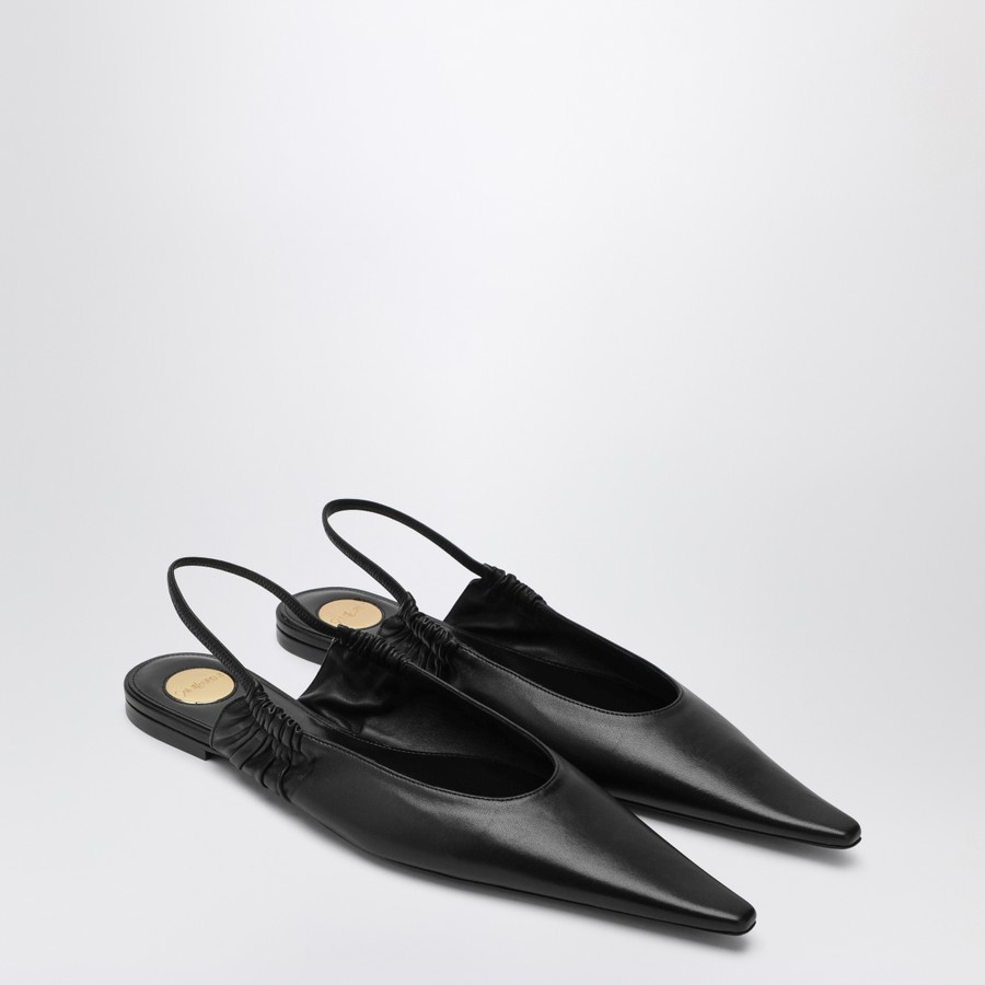 Saint Laurent Pointed-toe Flat Sandals In Black