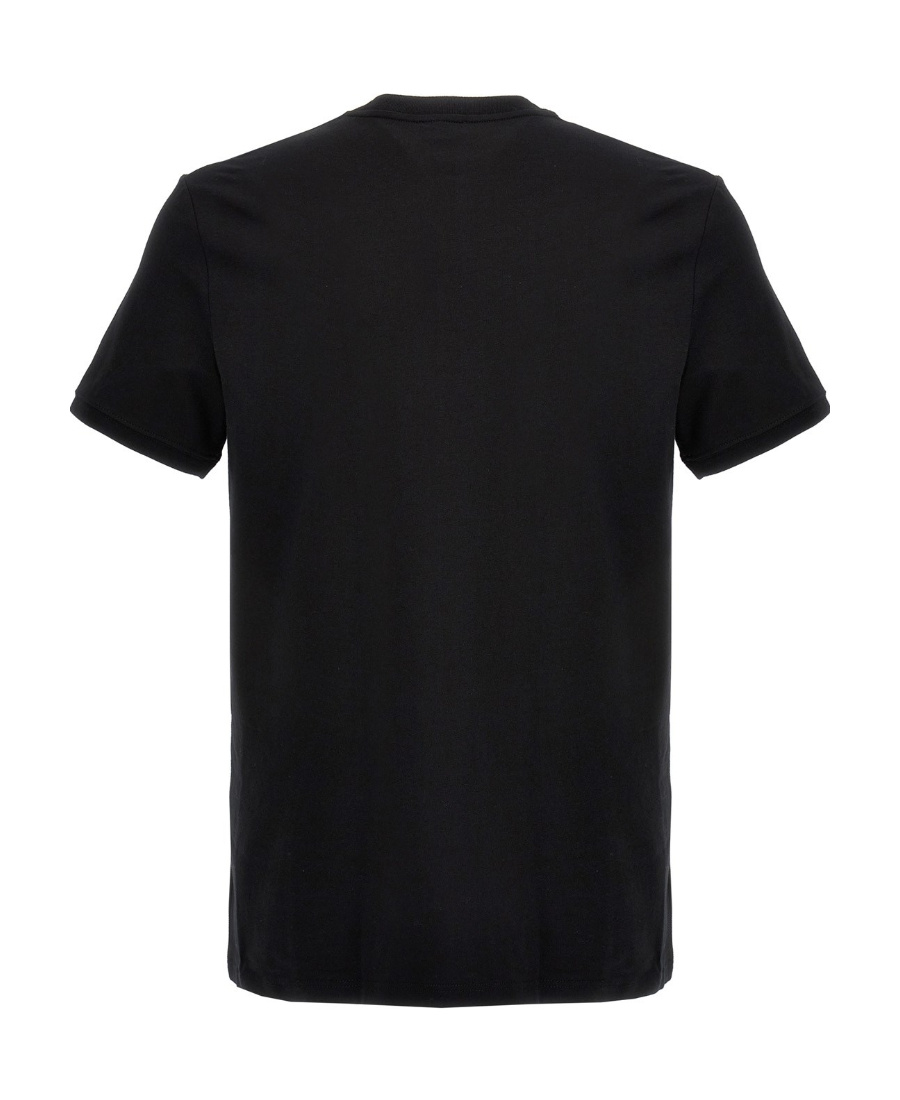 Dolce & Gabbana Tricolor Logo Stretch Cotton T-shirt In Black