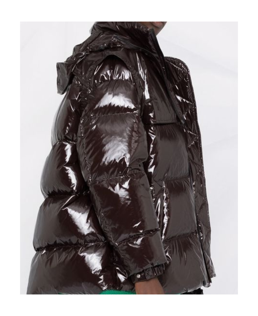 Bottega Veneta High-shine Puffer Jacket In Black