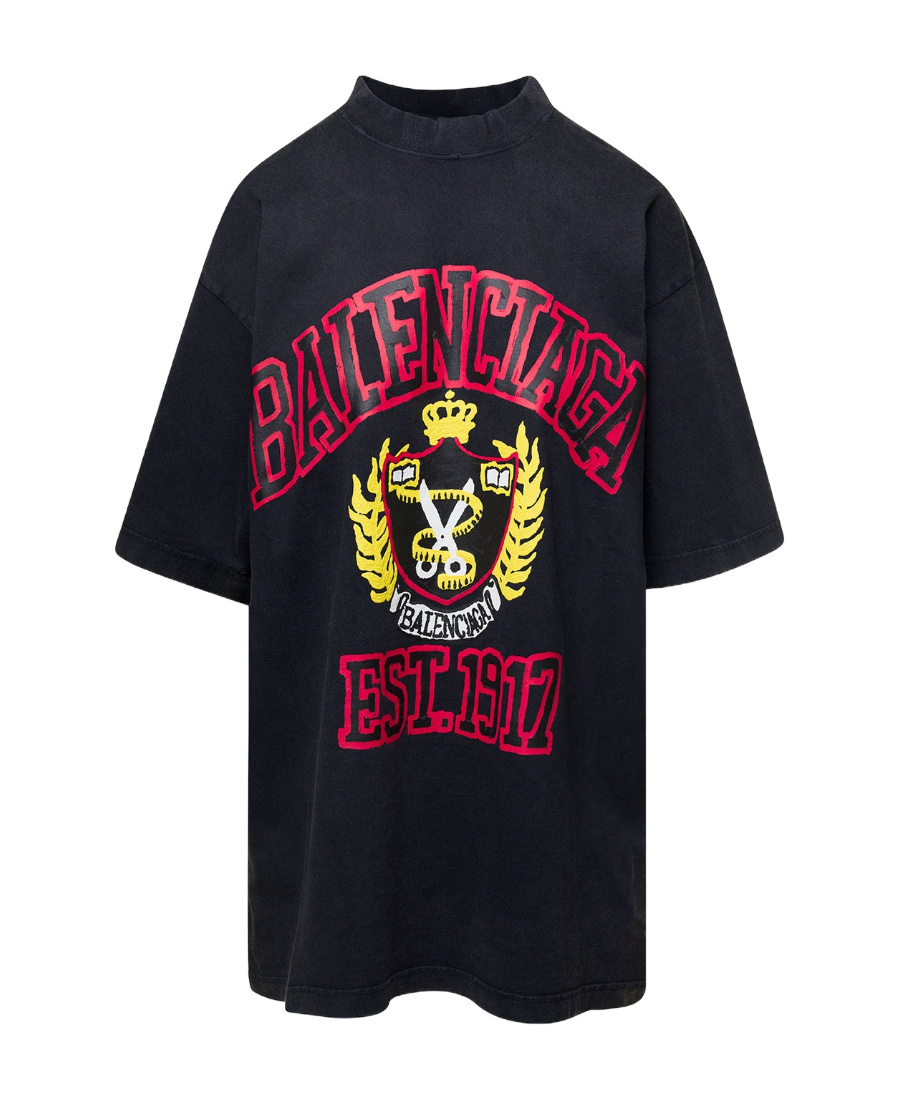 Balenciaga Item O-neck Short-sleeved T-shirt In Black