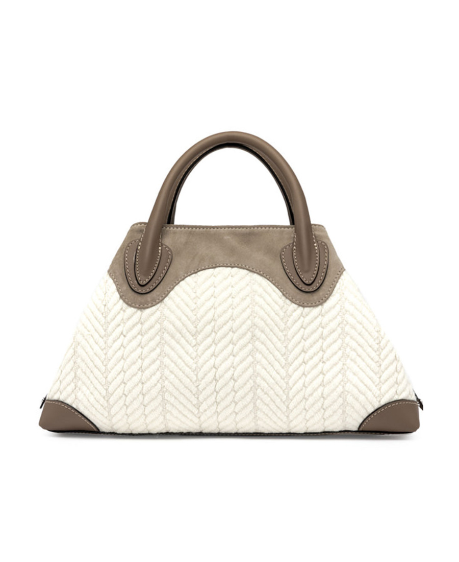 Gianni Chiarini Judy Bowling Bag In Jacquard In White