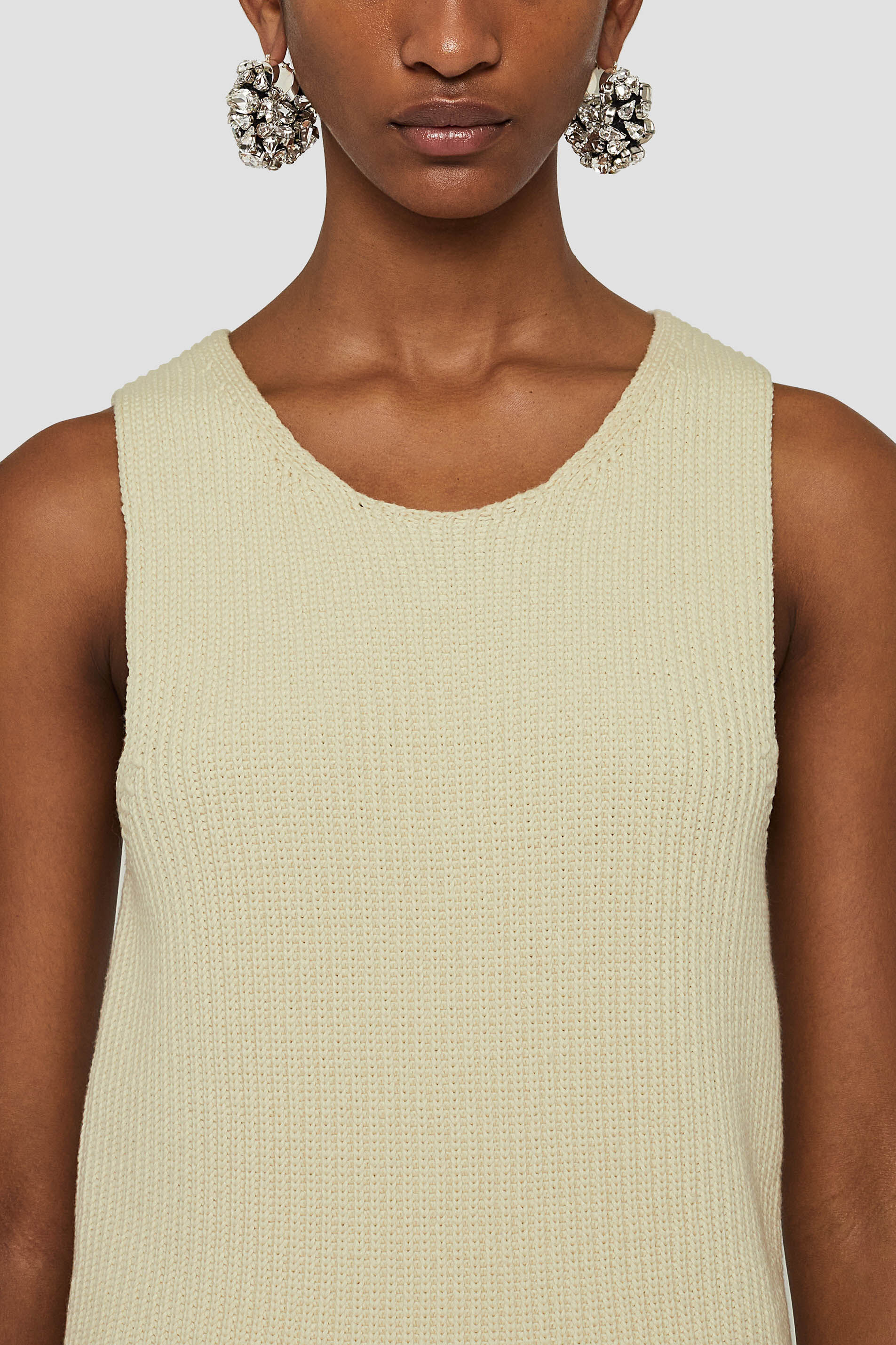 Jil Sander Cut-out Knitted Vest Top In Nude