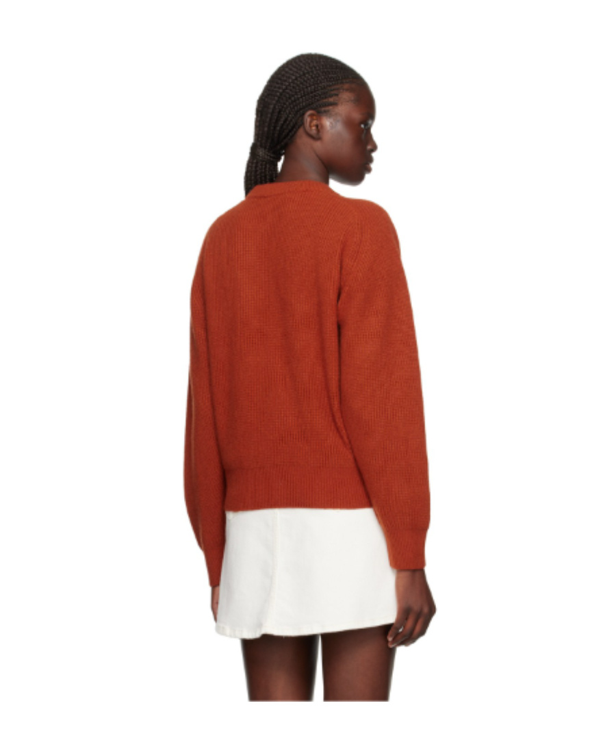 MAISON KITSUNÉ ROUND NECK SHOULDER CUFF SWEATER 