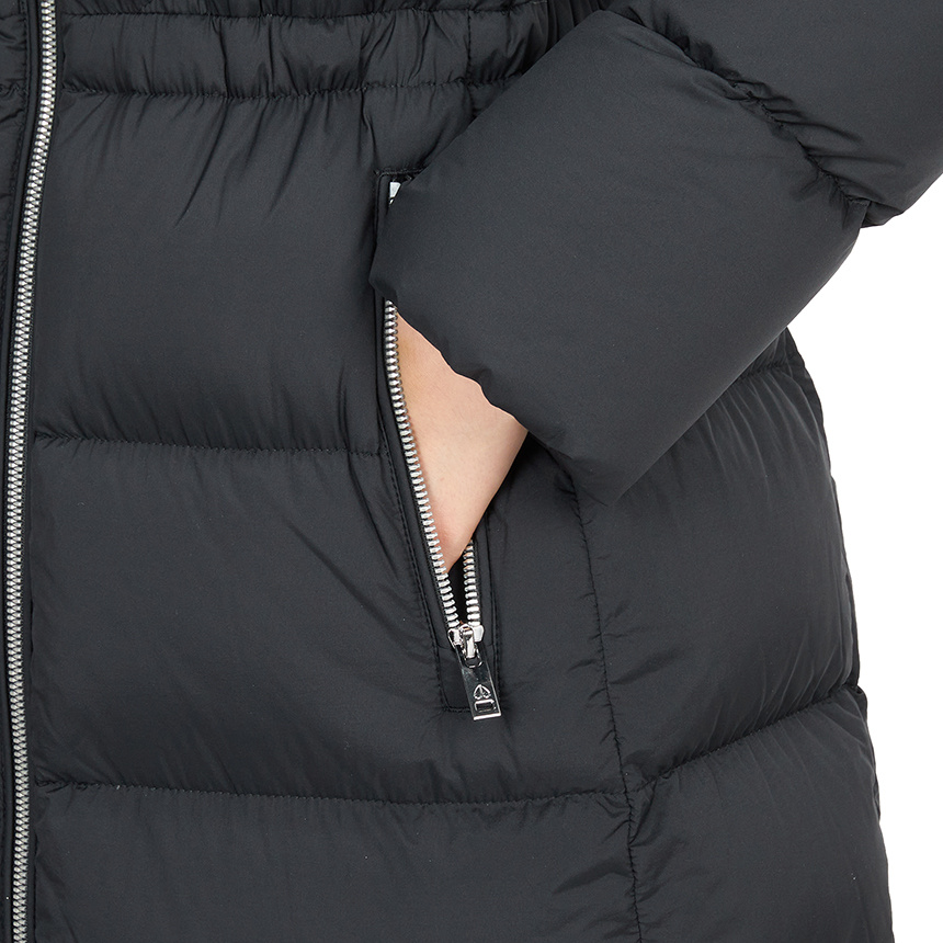 Moose Knuckles Hooded Down Jacket In Black
