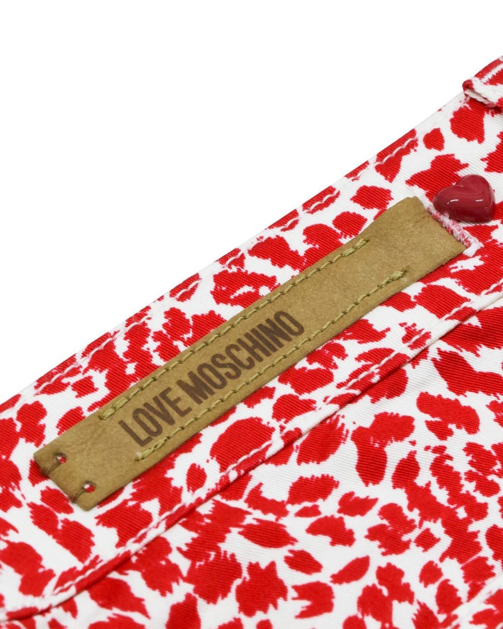 Moschino Leopard Print Jeans In Red