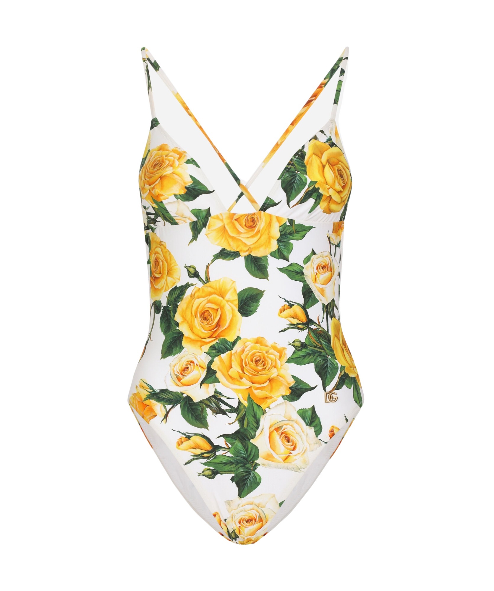 Dolce & Gabbana Floral Pattern One-piece Swimsuit In White