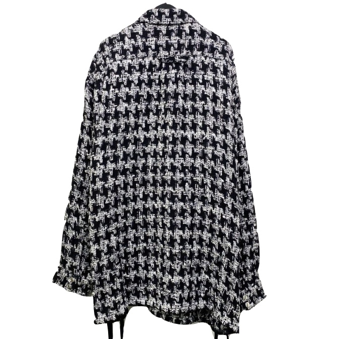 Faith Connexion Tweed Button Casual Jacket In Black