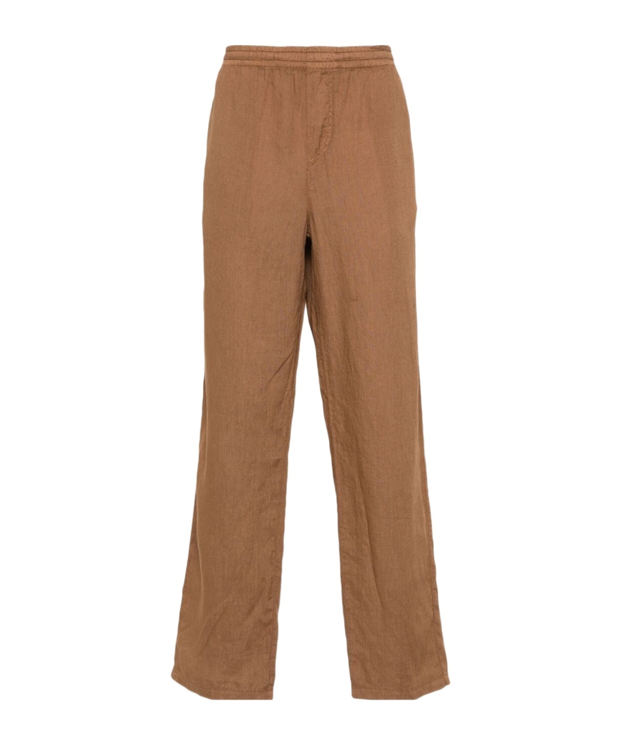 Aspesi Trousers Featuring Elastic Waistband And Wide Leg In Brown