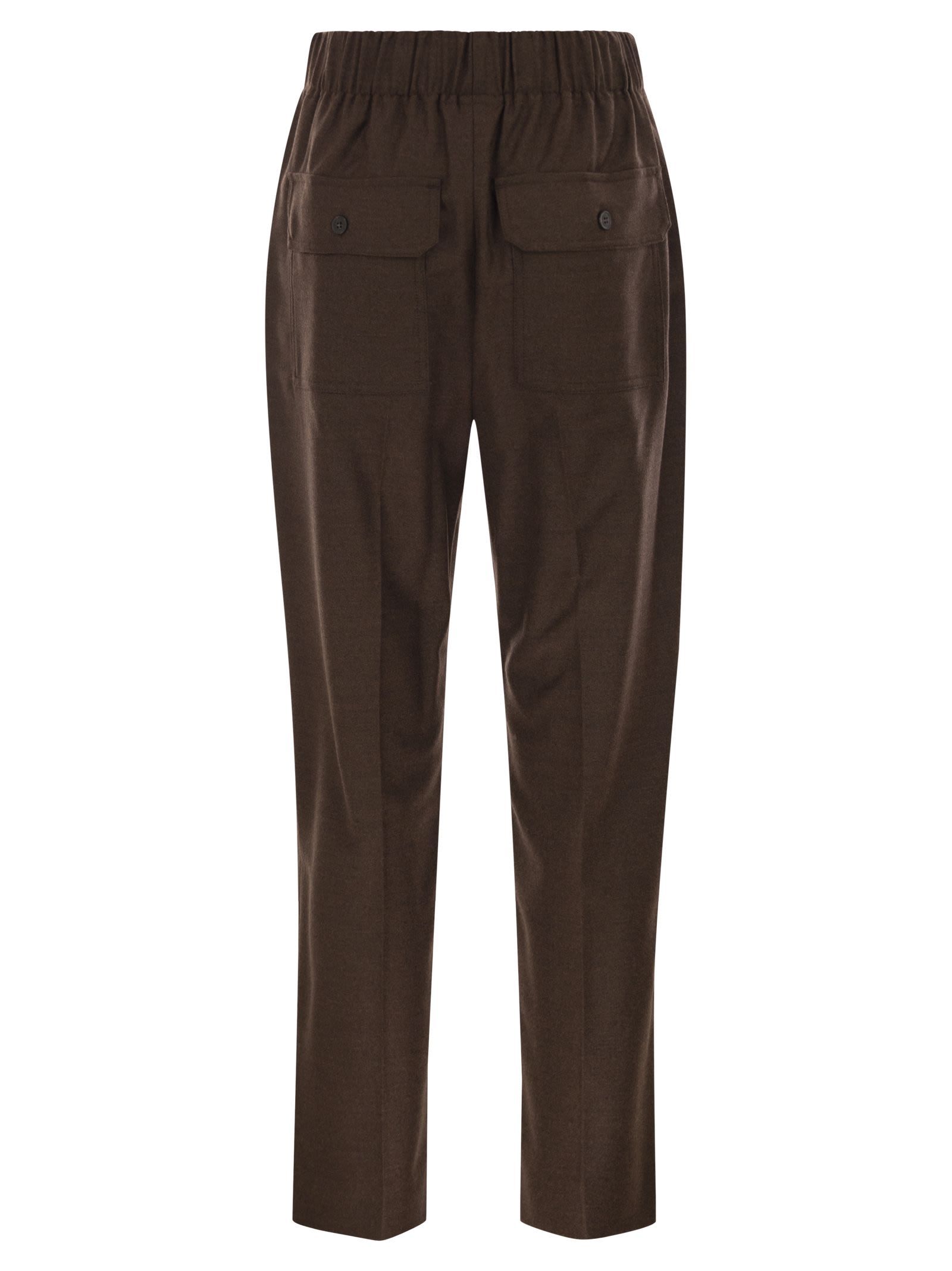 Weekend Max Mara Elastic Waist Casual Pants In Black