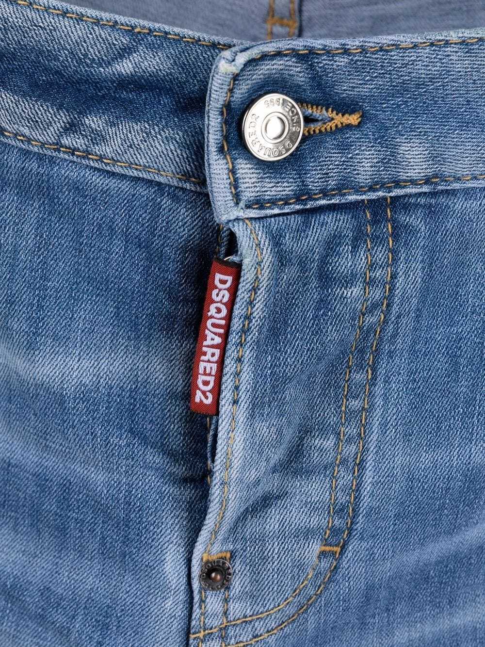 Dsquared2 Light Blue Ripped-detail Cropped Jeans In Blue