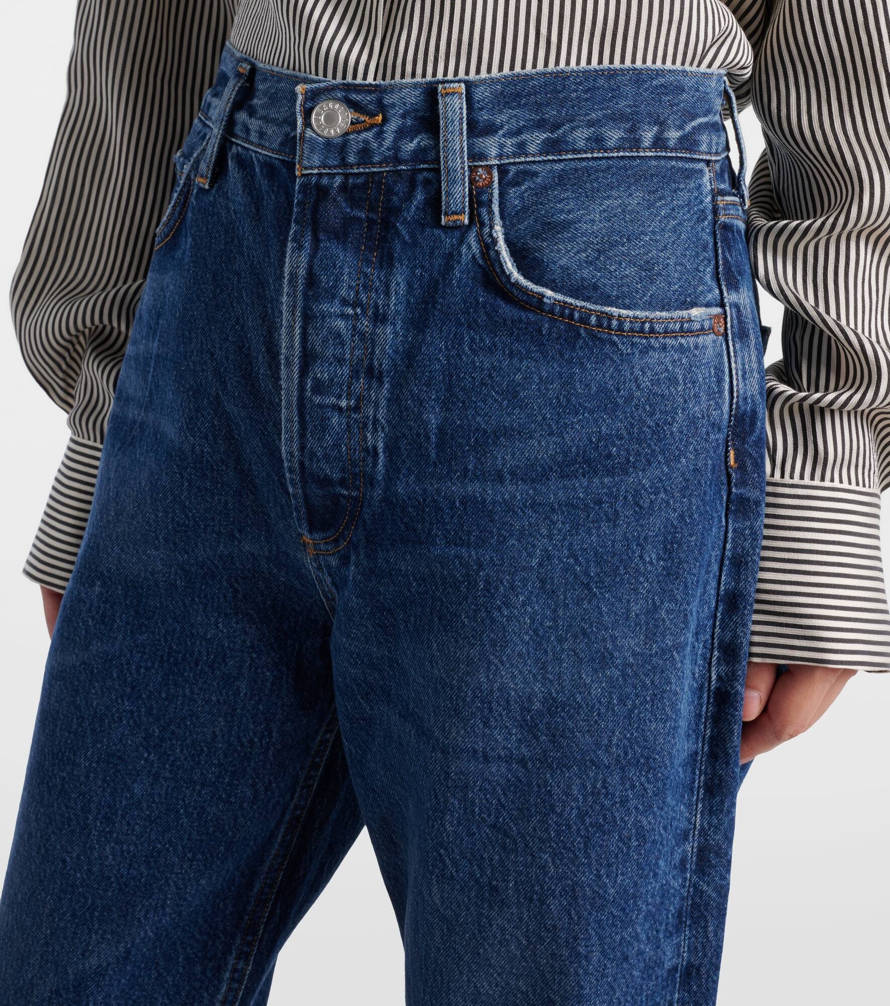 Agolde Mid-rise Straight-leg Denim Trousers In Blue