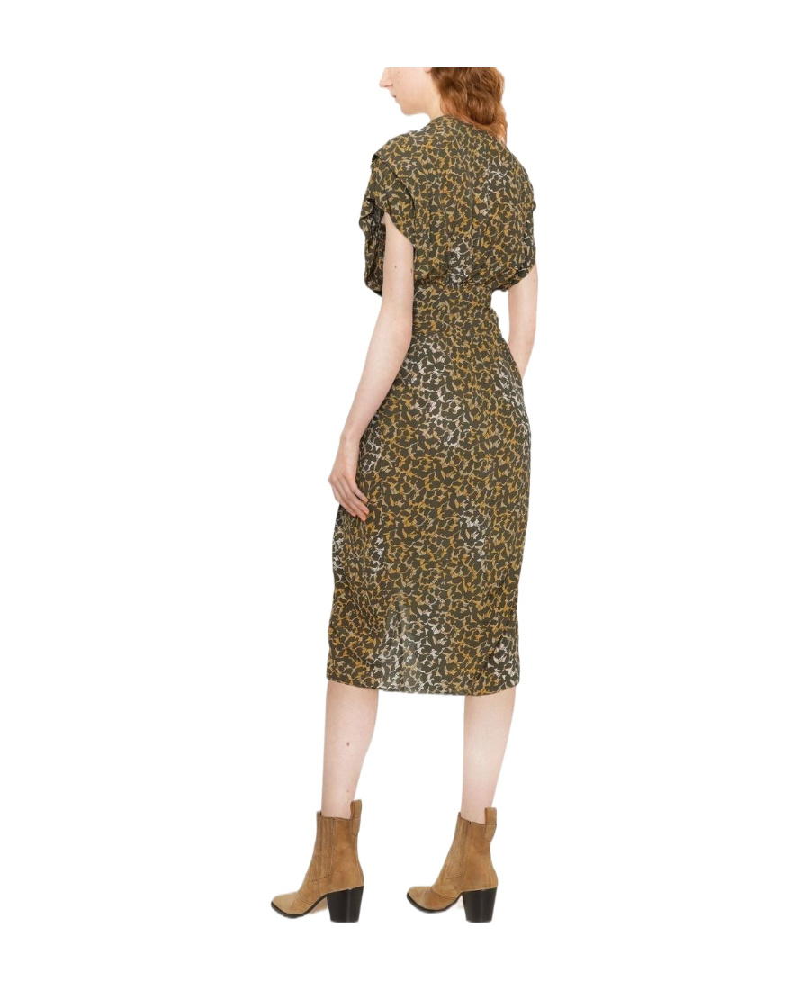 Shop Isabel Marant Étoile Multicolor Logo Dress In Brown