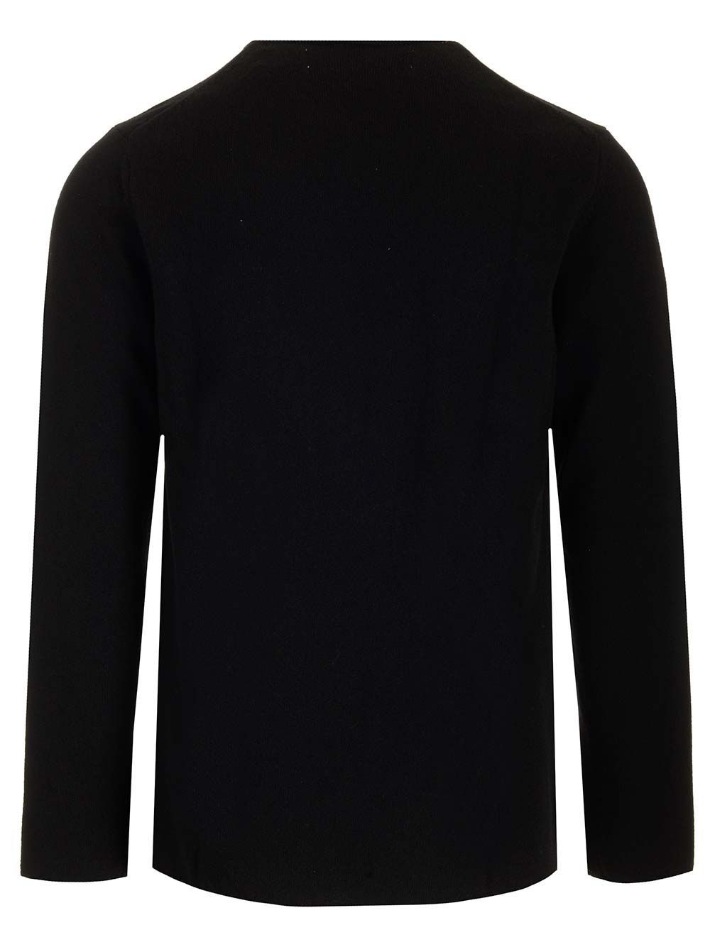 Comme Des Garçons Play Round-collar And Long-sleeved Sweater In Black