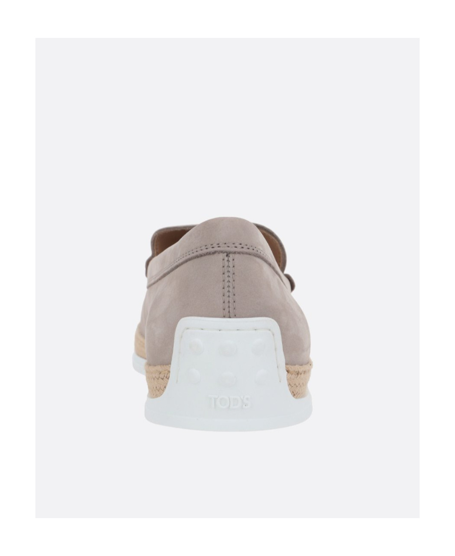 Tod's Man Espadrilles Light Grey Size 8.5 Soft Leather In Nude